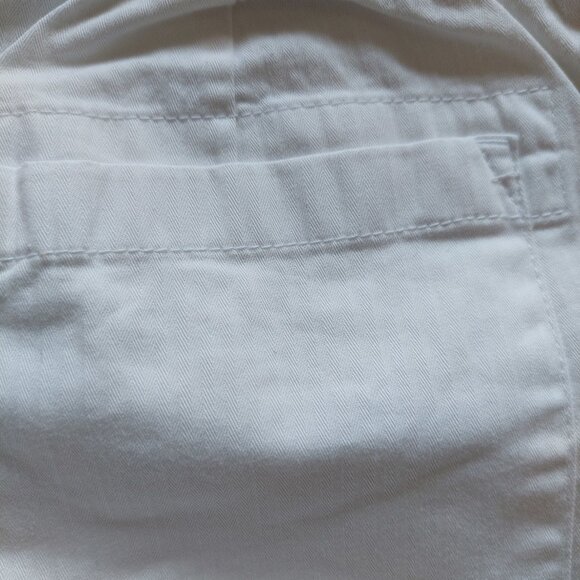 Chaps Cargo Shorts White Elastic Waist Cotton Summer Drawstring, Women S - Picture 5 of 7